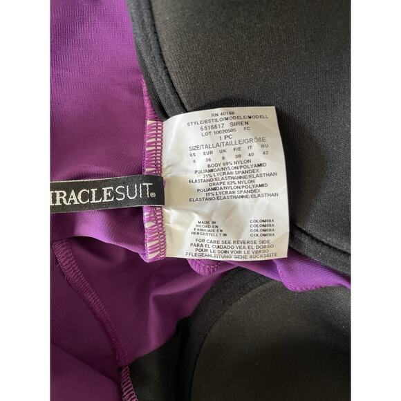 Miraclesuit Razzle Dazzle Twist-Front Siren Orchid Purple Swimsuit Size 6 $190 - Picture 8 of 8